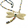Collar con LIBELULA y chaquira