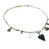 Collar de chaquira con CORAZON y dijes