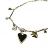 Collar de chaquira con CORAZON y dijes