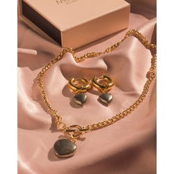 Set Mara corazón Pirita