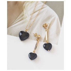 Dije Corazón onix facetado