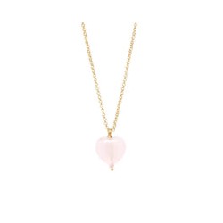 Dije corazon cuarzo rosa Grande