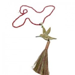 Collar largo Colibrí hecho a mano pieza única mexican boho