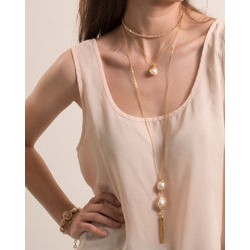 collar largo de perlas