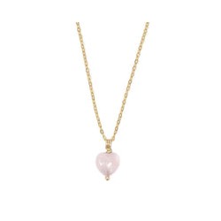 Dije corazon cuarzo rosa