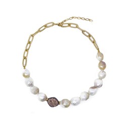 Collar Valery perla con cristal