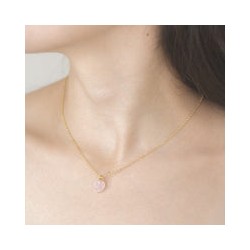 Dije corazon cuarzo rosa