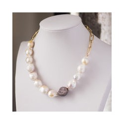 Collar Valery perla con cristal