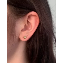 Arete círculo facetado diamante