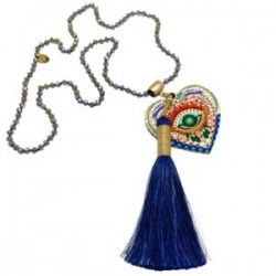 Collar largo Corazón hecho a mano pieza única mexican boho