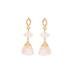 Aretes Ella Cuarzo Rosa