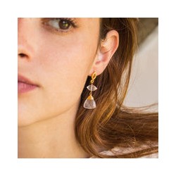 Aretes Ella Cuarzo Rosa