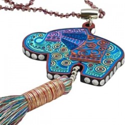 Collar largo Elefante hecho a mano pieza única mexican boho