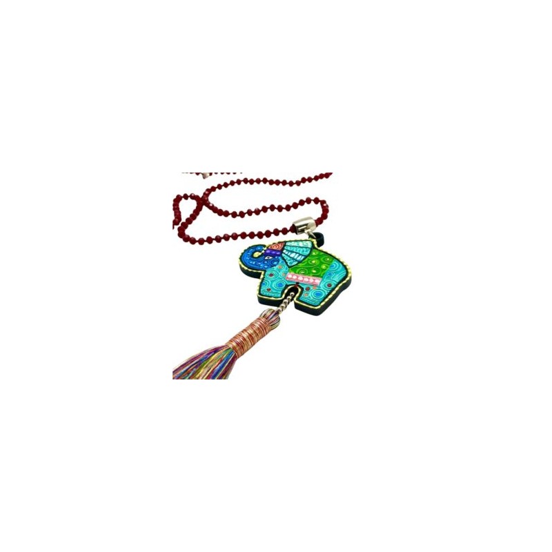Collar largo Elefante hecho a mano pieza única mexican boho