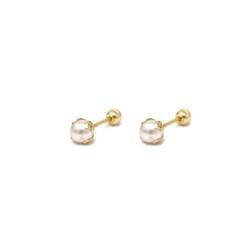 Arete mini perla oro 10k