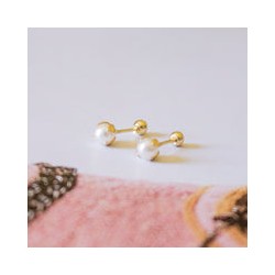Arete mini perla oro 10k