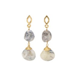 Aretes Ella moonstone azul marmoleada