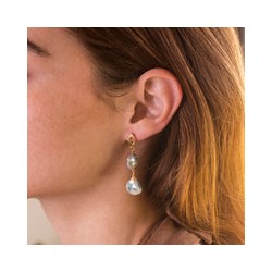 Aretes Ella moonstone azul marmoleada