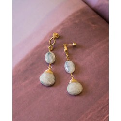 Aretes Ella moonstone azul marmoleada