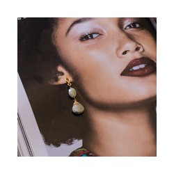 Aretes Ella moonstone azul marmoleada