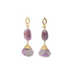 Aretes Ella moonstone pink