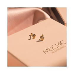 Arete huella Perro de oro 10k