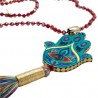 Collar largo HAMSA hecho a mano pieza única mexican boho
