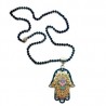 Collar largo Hamsa negro hecho a mano mexican boho