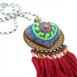 Collar Largo Corazón hecho a mano pieza única mexican boho