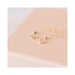 mini margarita con zirconia en Oro 10k