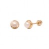mini redondo con perla en Oro 10k