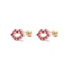 Beso con zirconias Pink Oro 10k