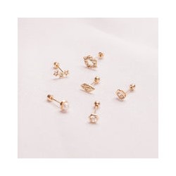 Beso con zirconias Oro 10k