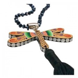 Collar largo Libélula hecho a mano pieza única mexican boho