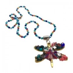 Collar largo Libélula hecho a mano pieza única mexican boho