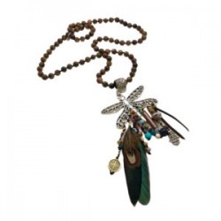 Collar largo Libélula hecho a mano pieza única mexican boho