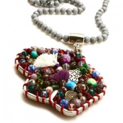 Collar largo Elefante hecho a mano pieza única mexican boho