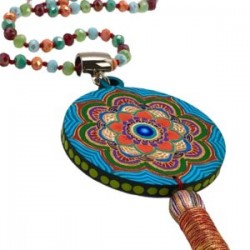 Collar largo Mandala hecho a mano pieza única mexican boho