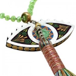 Collar largo Ojo hecho a mano pieza única mexican boho