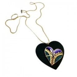 Corazón de madera con base de metal Gótica