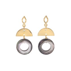 Aretes medio circulo con Aro Abulon