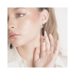 Arete Onix con Cuarzo Rutilado Mix