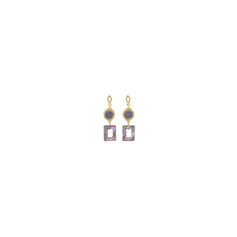 Arete druzy y abulon rectangulo