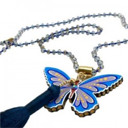 Collar largo Mariposa hecho a mano pieza única mexican boho
