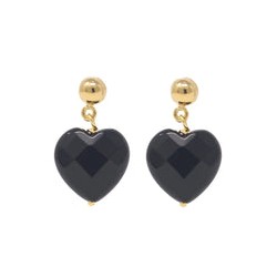 Aretes corazón de onix