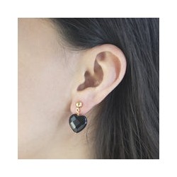 Aretes corazón de onix