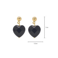 Aretes corazón de onix