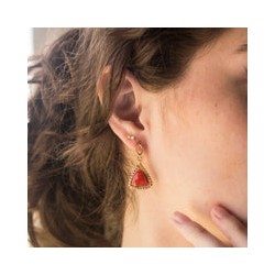 Aretes de Cuarzo Rojo
