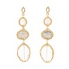 Aretes triple cuarzo con moonstone