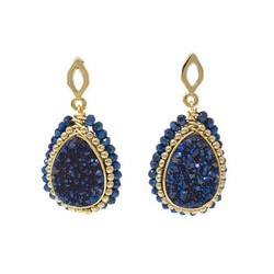 aretes druzy enmarcado